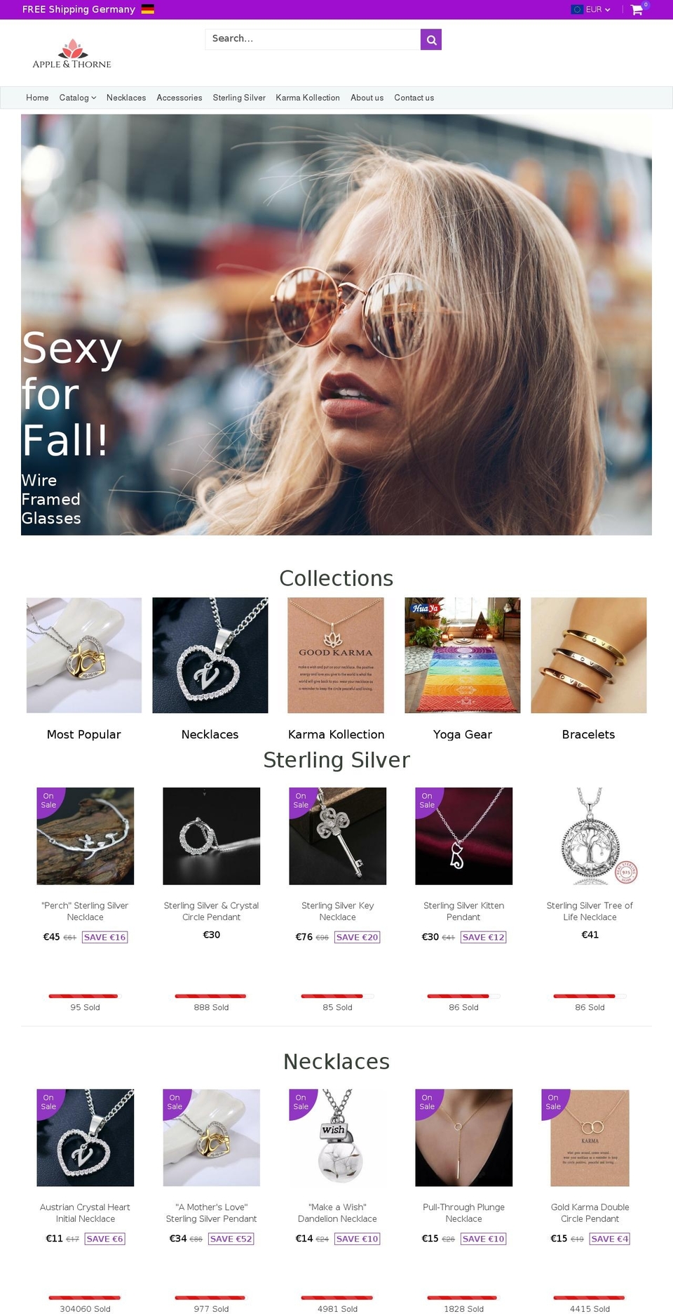 appleandthorne.com — Shopify storefront screenshot