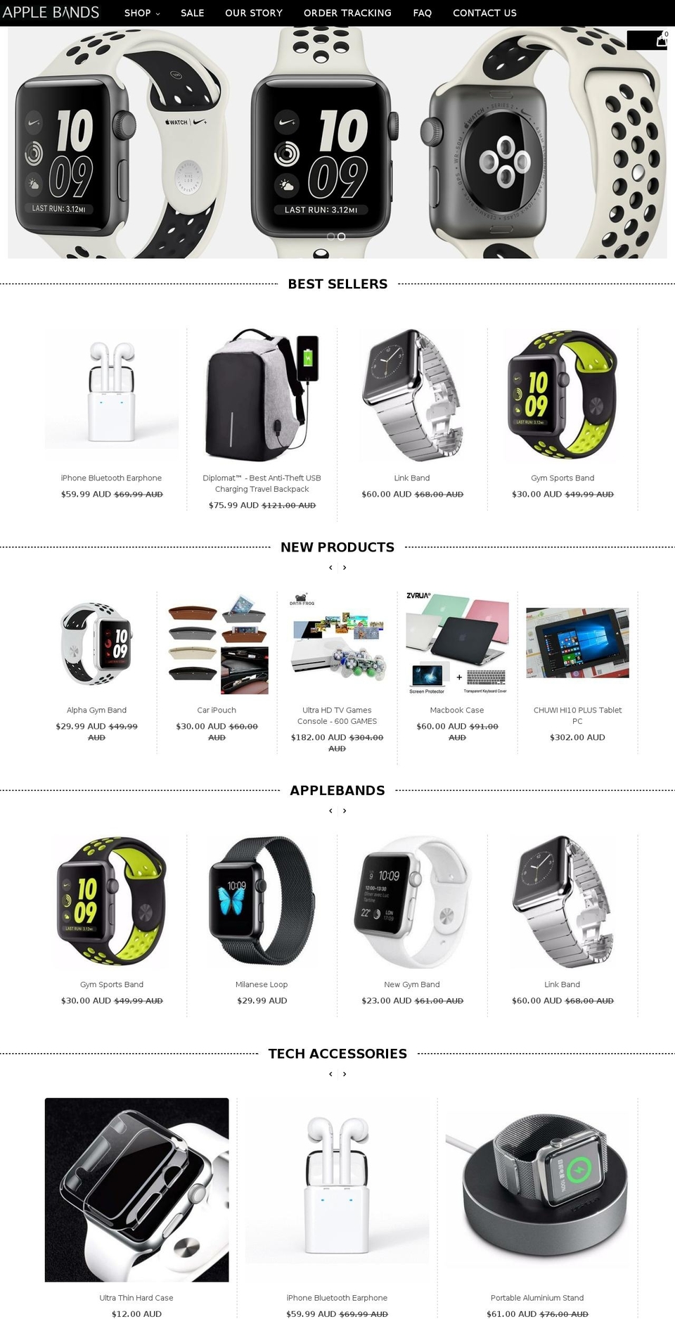 applebands.org shopify website screenshot