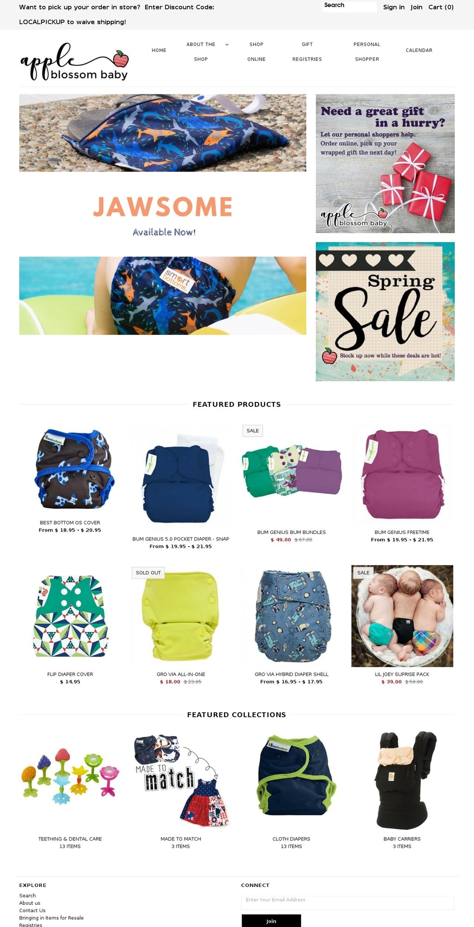 appleblossombaby.net shopify website screenshot