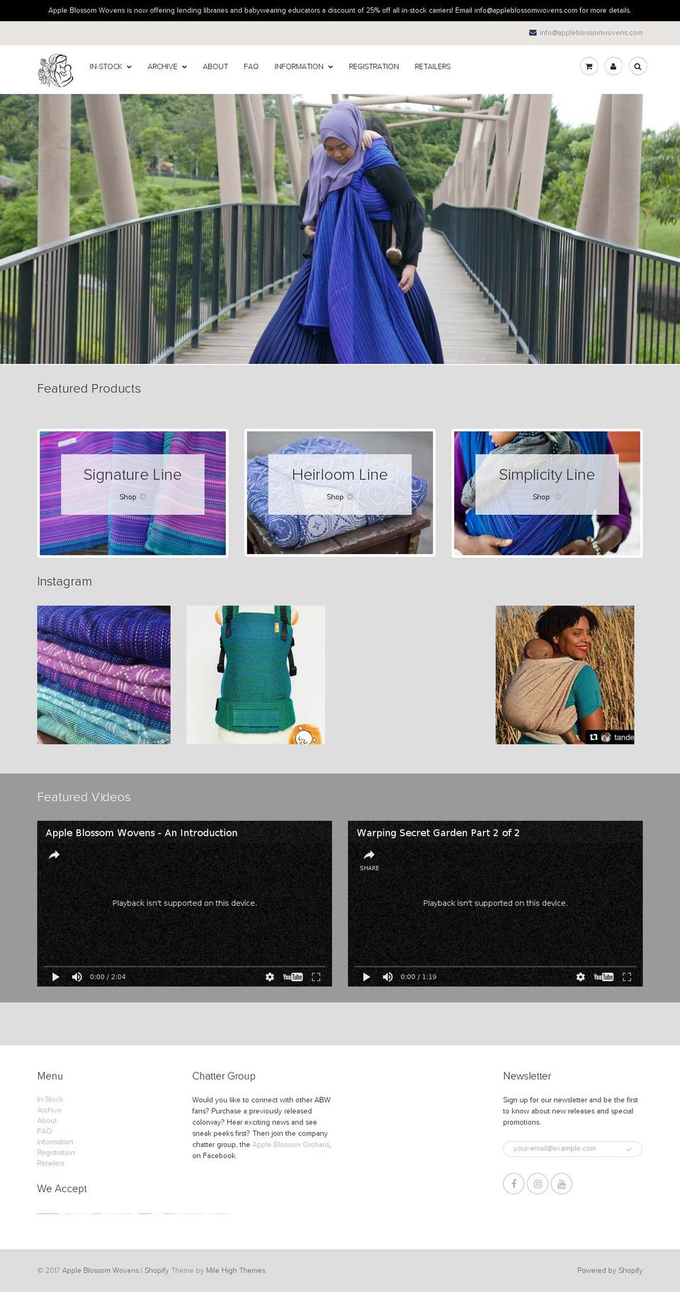 appleblossomwovens.com shopify website screenshot
