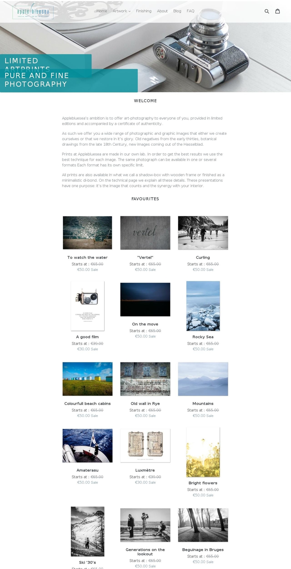 applebluesea.com — Shopify storefront screenshot