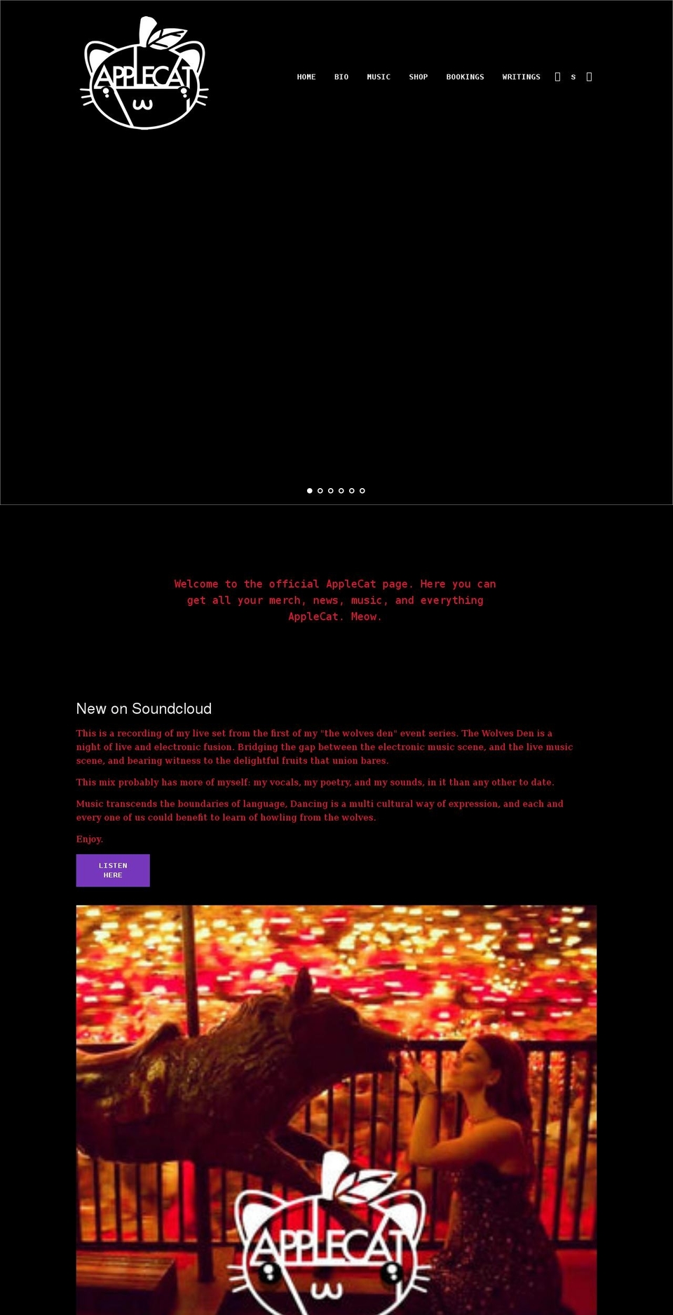 applecatmusic.com shopify website screenshot