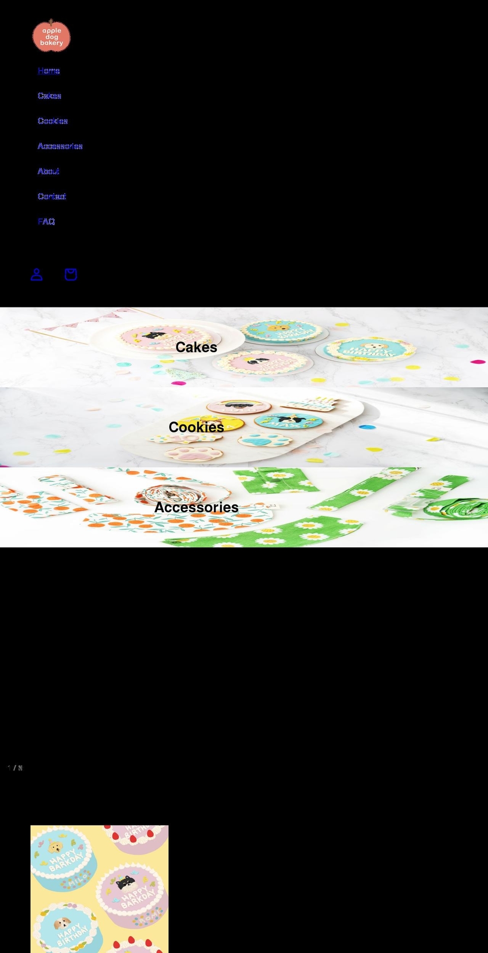 appledogbakery.com shopify website screenshot
