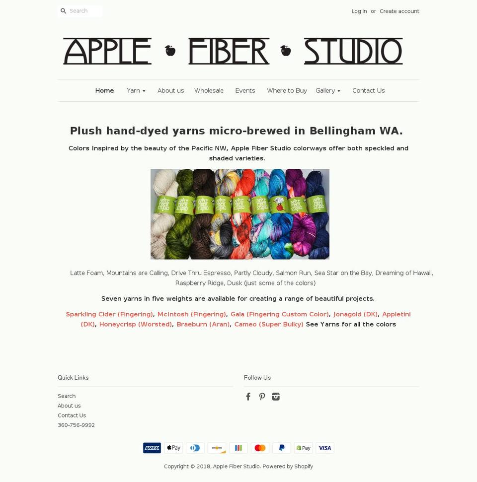 applefiberstudio.com shopify website screenshot