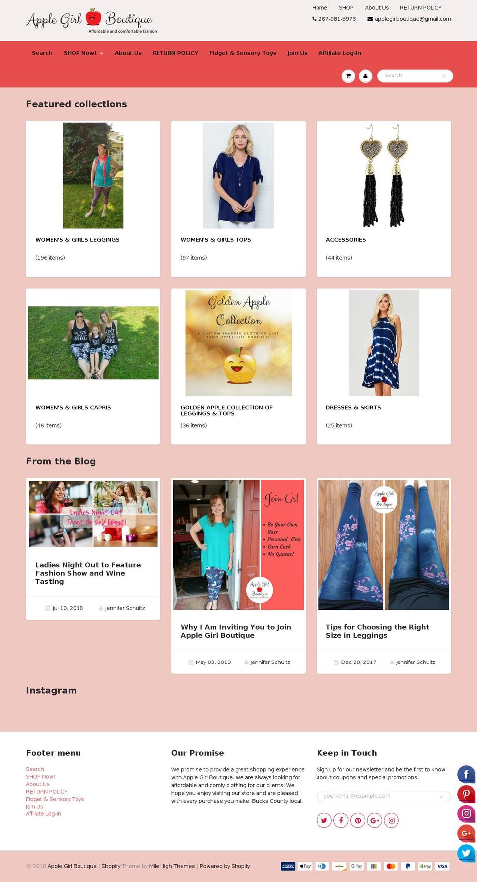 applegirlboutique.com — Shopify storefront screenshot