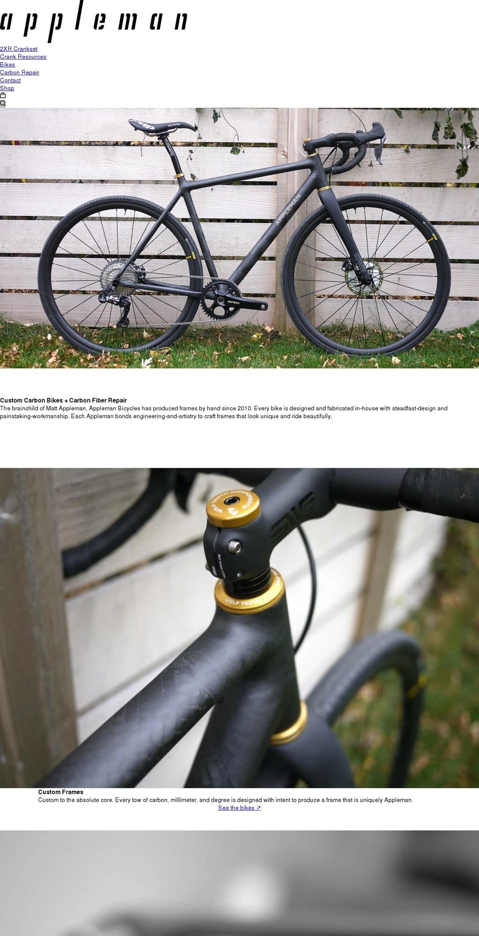 applemanbicycles.com shopify website screenshot