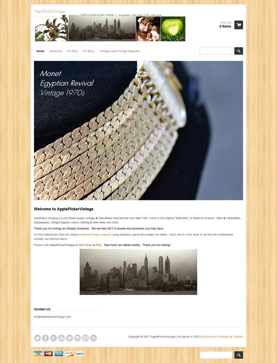 applepickervintage.com shopify website screenshot