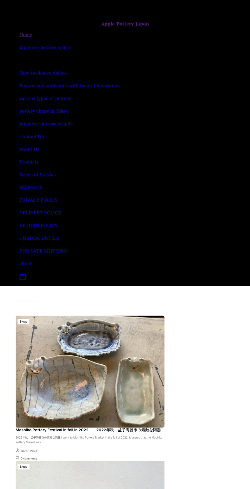 applepottery.com shopify website screenshot