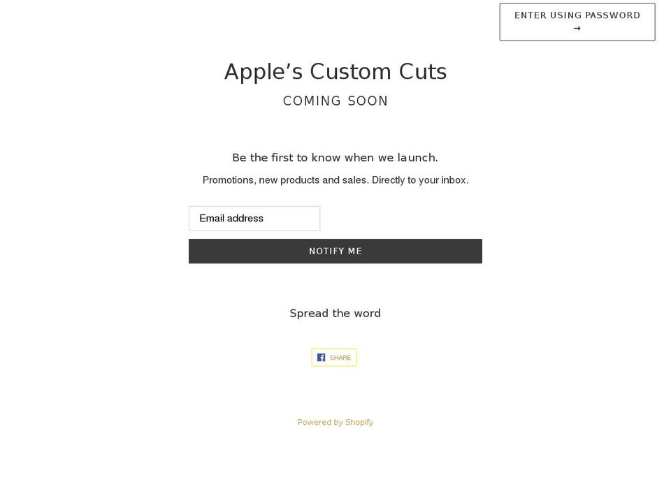applescustomcuts.com shopify website screenshot