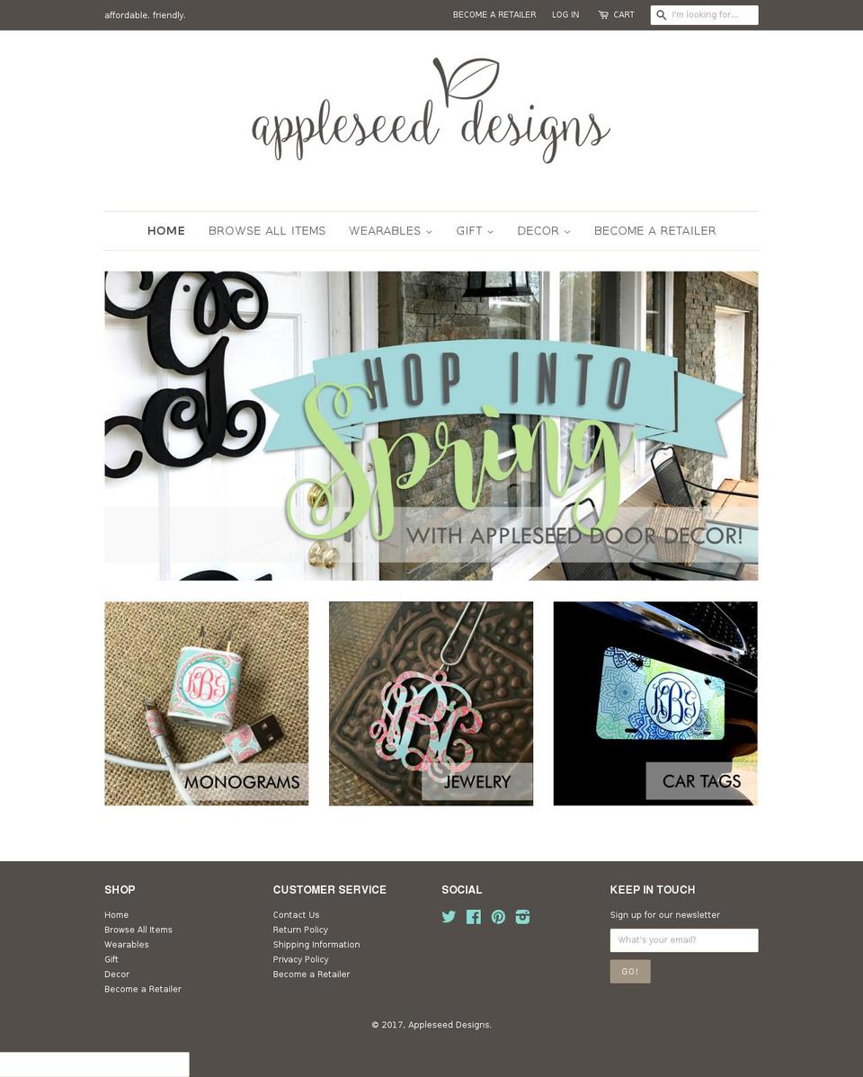 appleseeddesigns.com shopify website screenshot