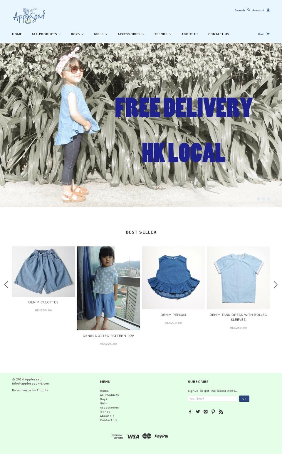appleseedkid.com shopify website screenshot