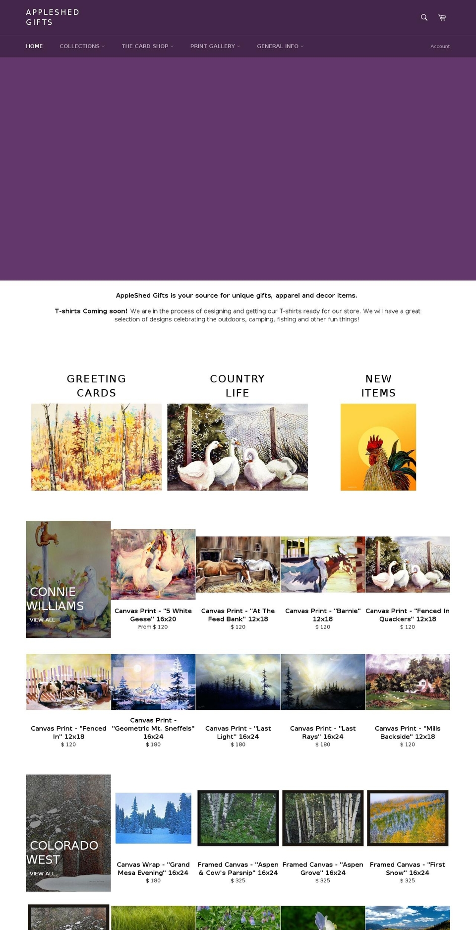 appleshedgifts.com shopify website screenshot