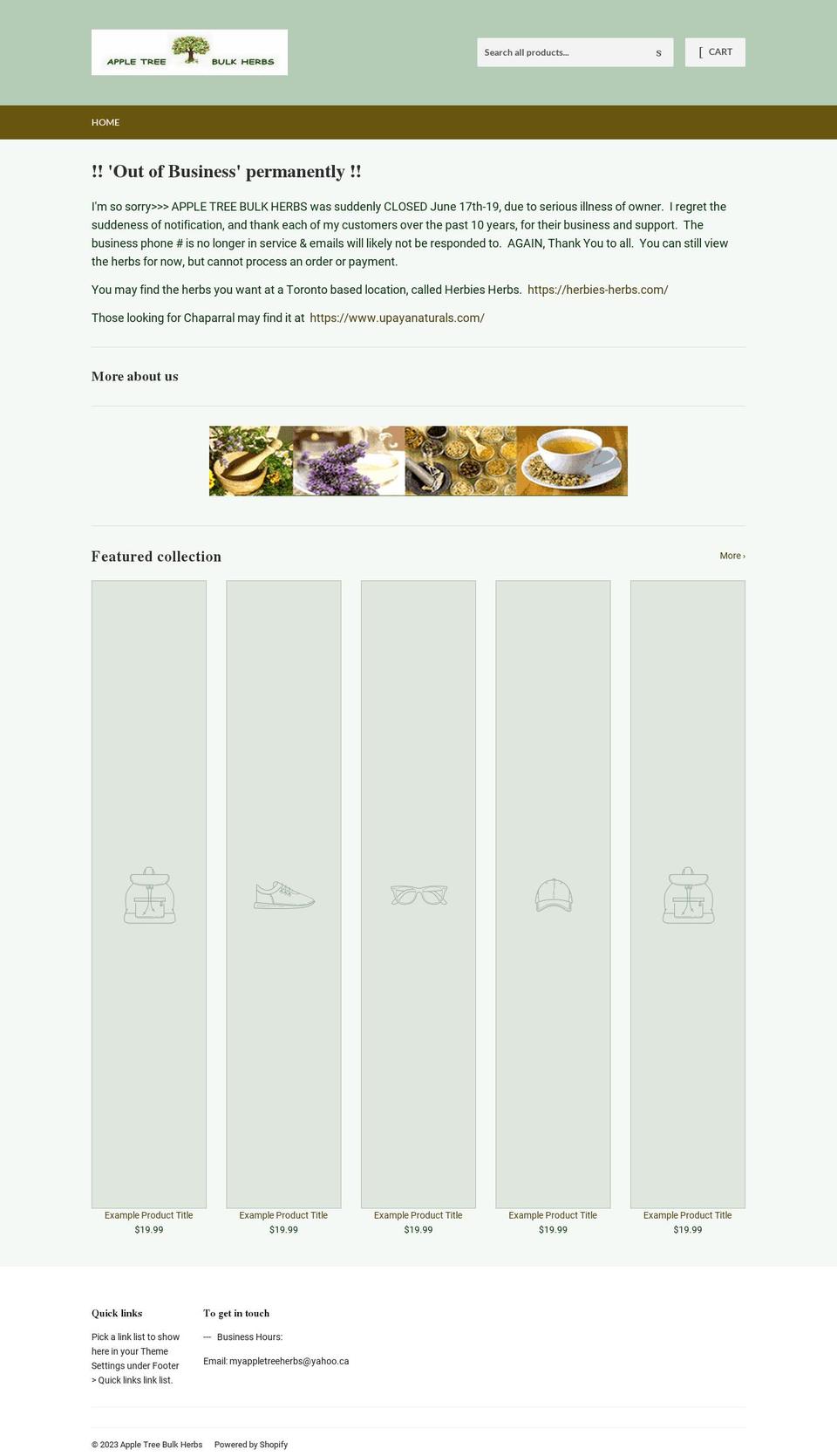 appletreebulkherbs2.ca shopify website screenshot