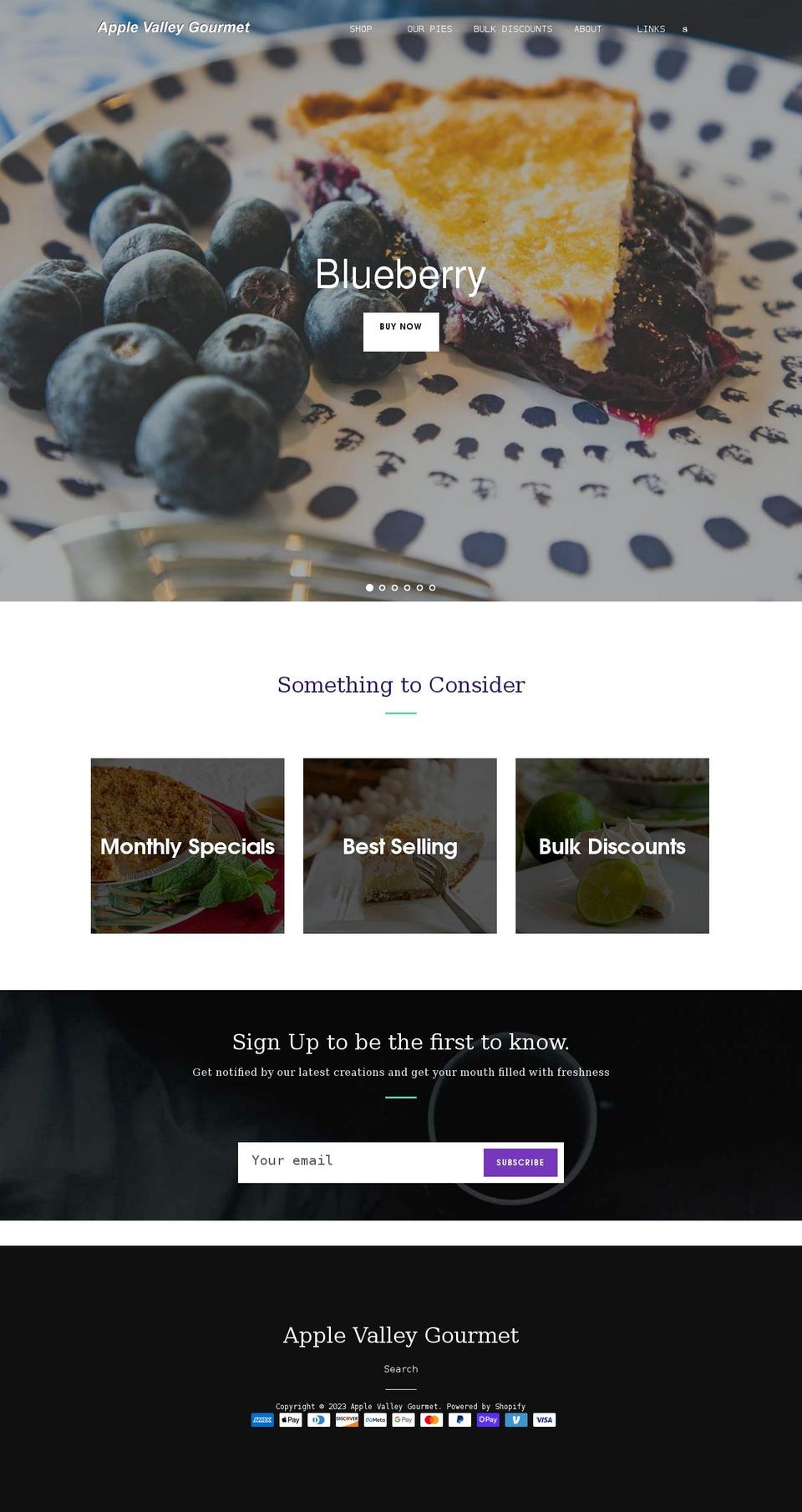 applevalleygourmet.com shopify website screenshot
