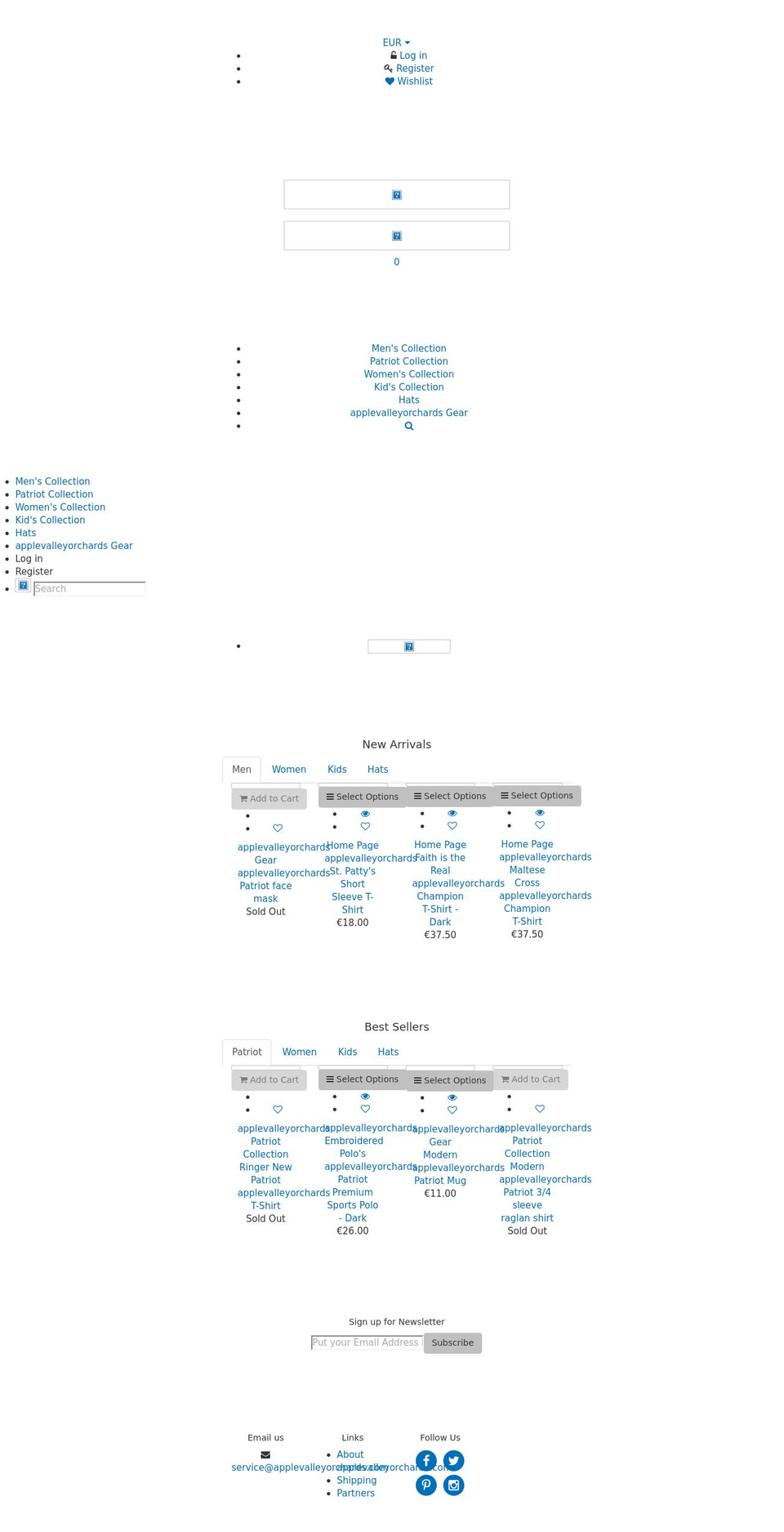 applevalleyorchards.com shopify website screenshot