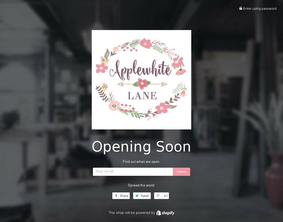 applewhitelane.com shopify website screenshot