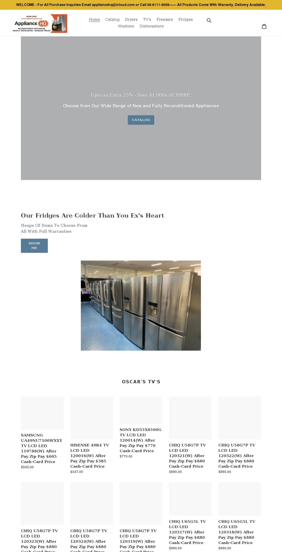 appliancehq.com.au shopify website screenshot
