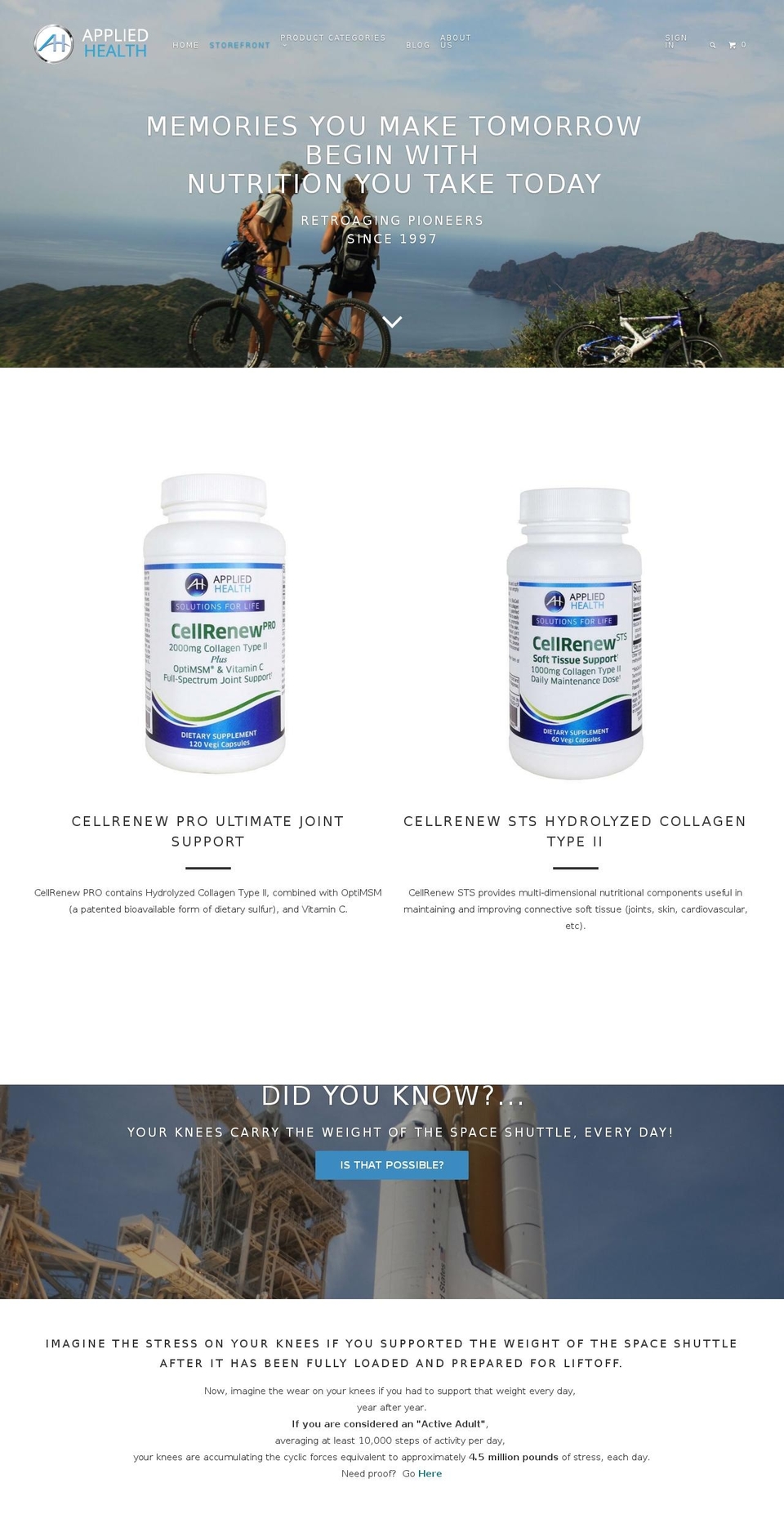 appliedhealth.myshopify.com shopify website screenshot