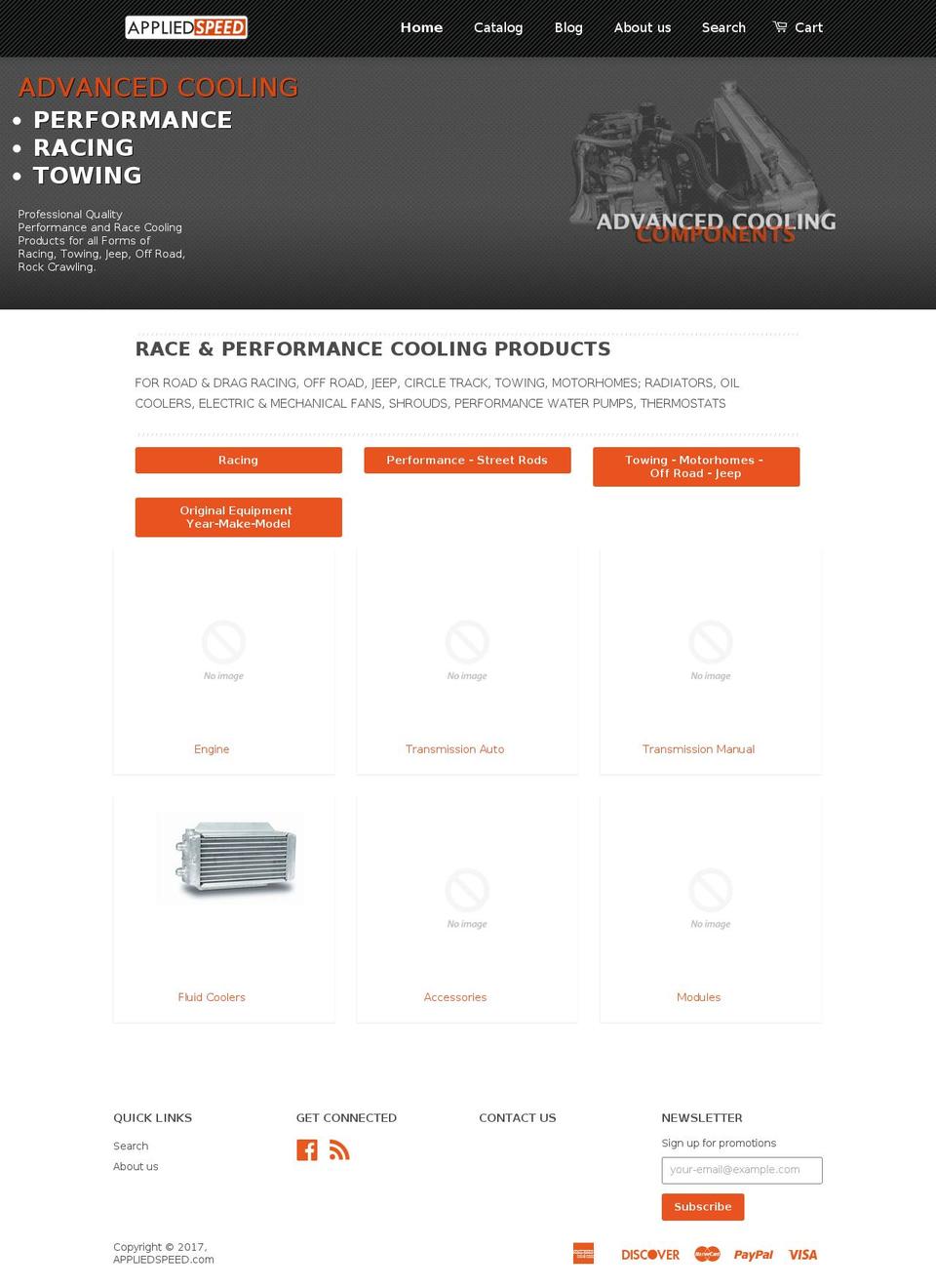 appliedspeed.com shopify website screenshot