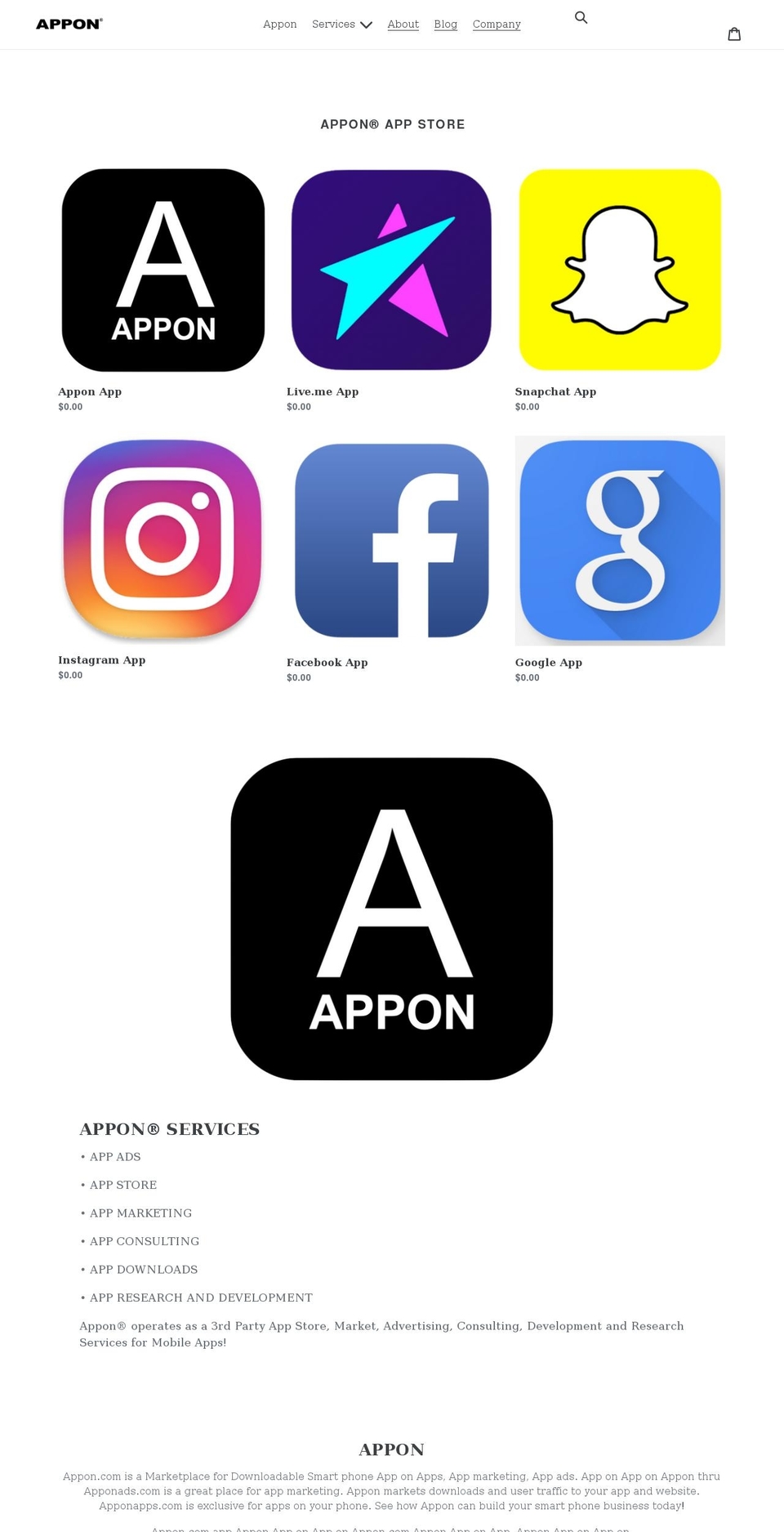 appon.com shopify website screenshot