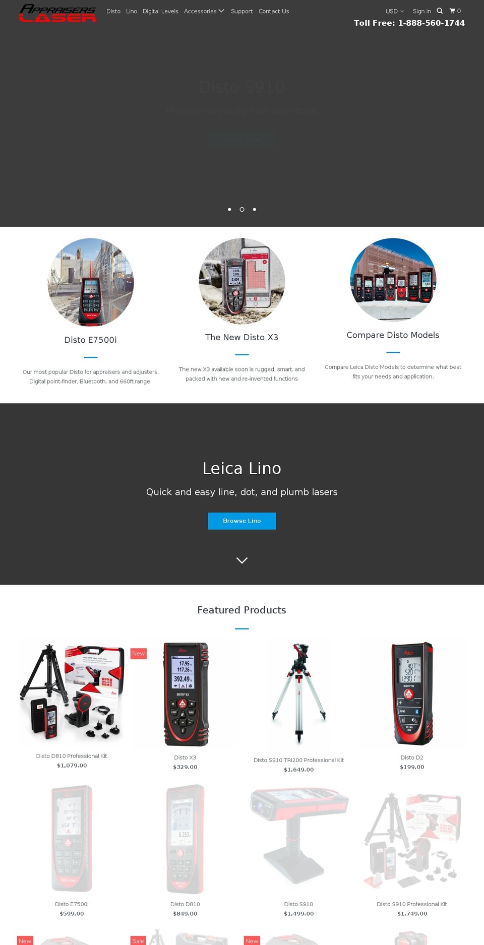 appraiserslaser.com — Shopify storefront screenshot