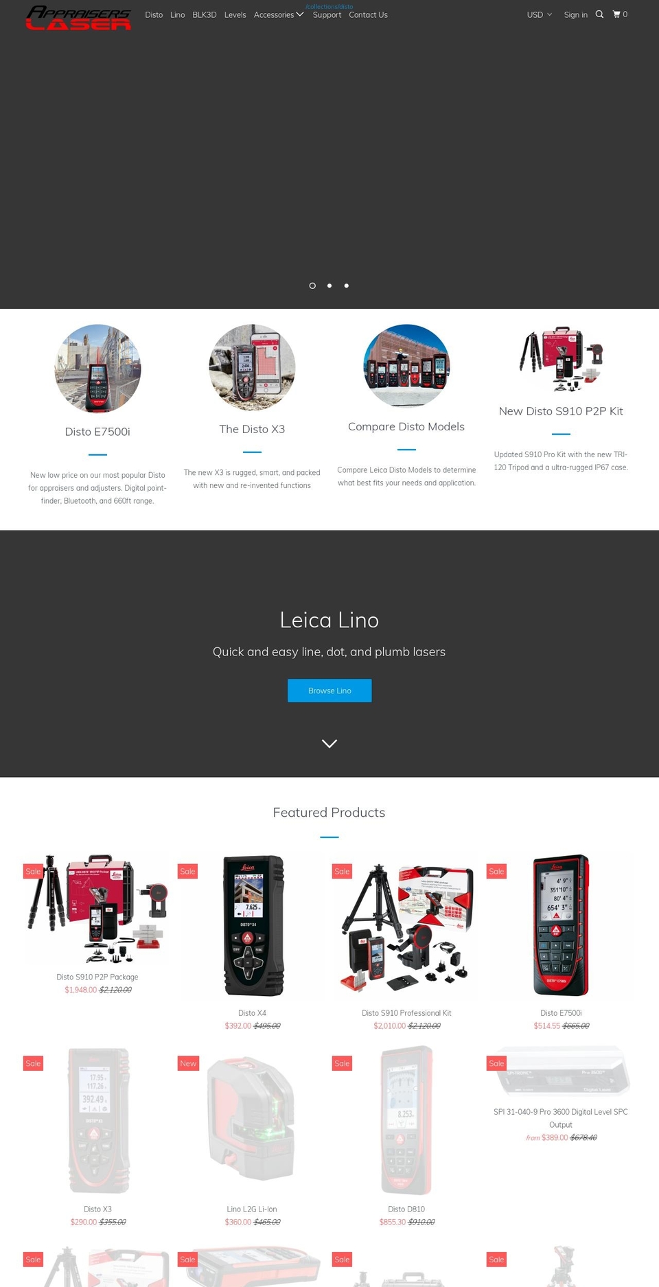 appraiserslasers.com — Shopify storefront screenshot