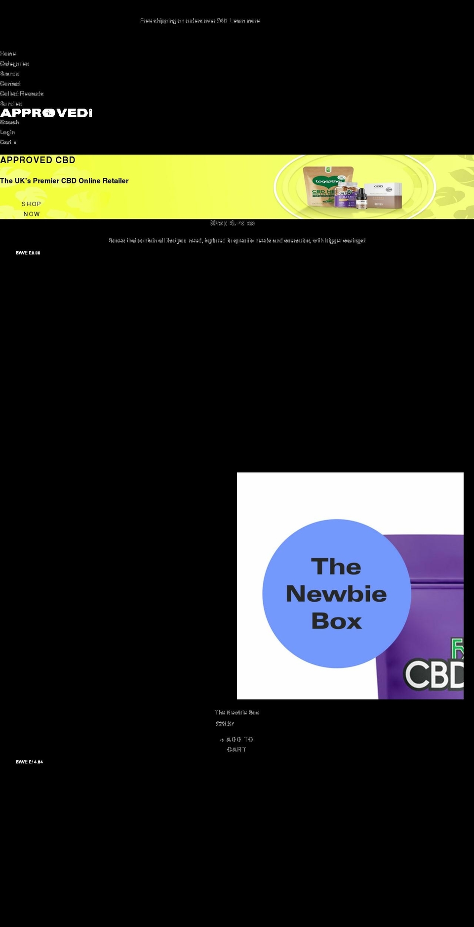 approved-cbd.com shopify website screenshot