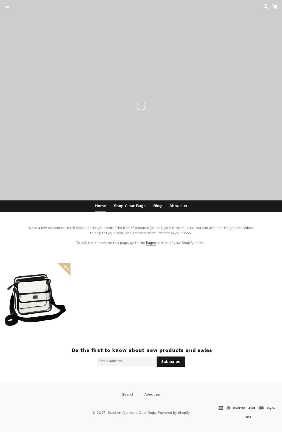 approvedclearbags.com shopify website screenshot