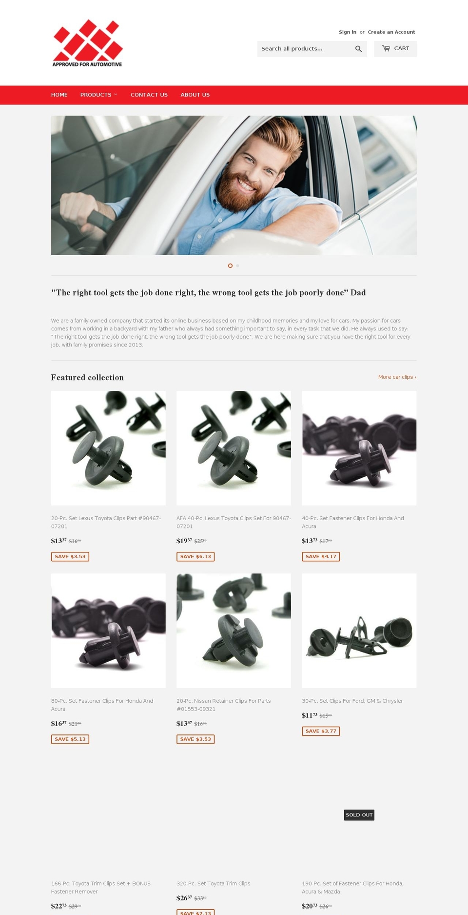 approvedforautomotive.com — Shopify storefront screenshot