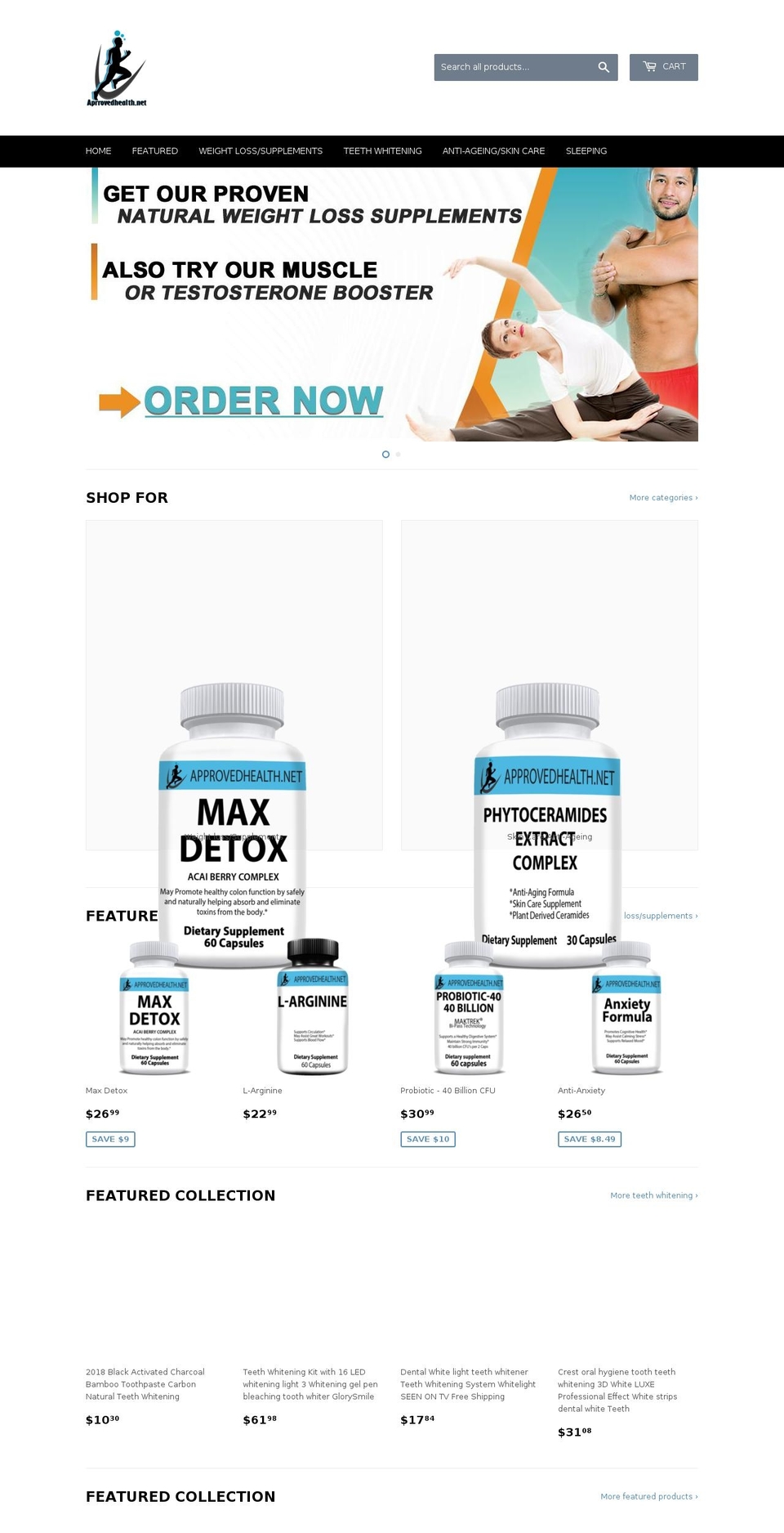 approvedhealth.net shopify website screenshot