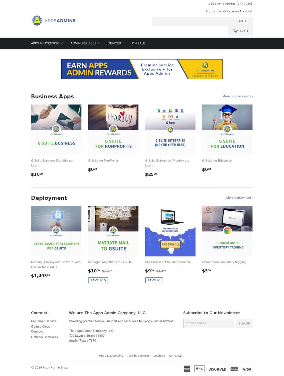 appsadmins.com — Shopify storefront screenshot