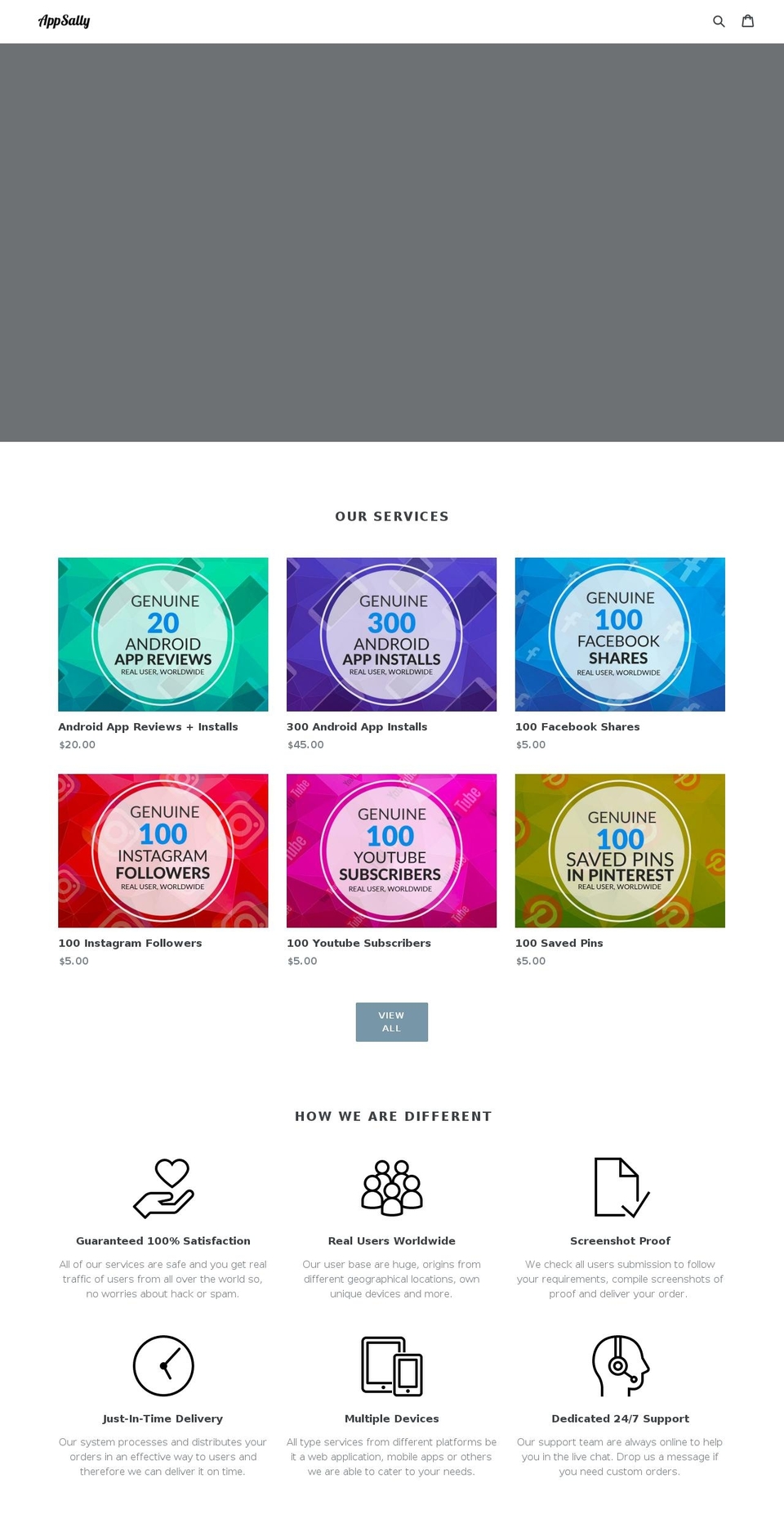 appsally.com shopify website screenshot