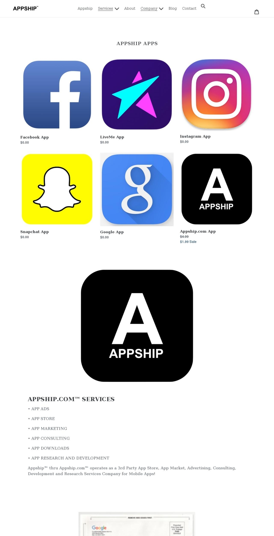 appship.com shopify website screenshot