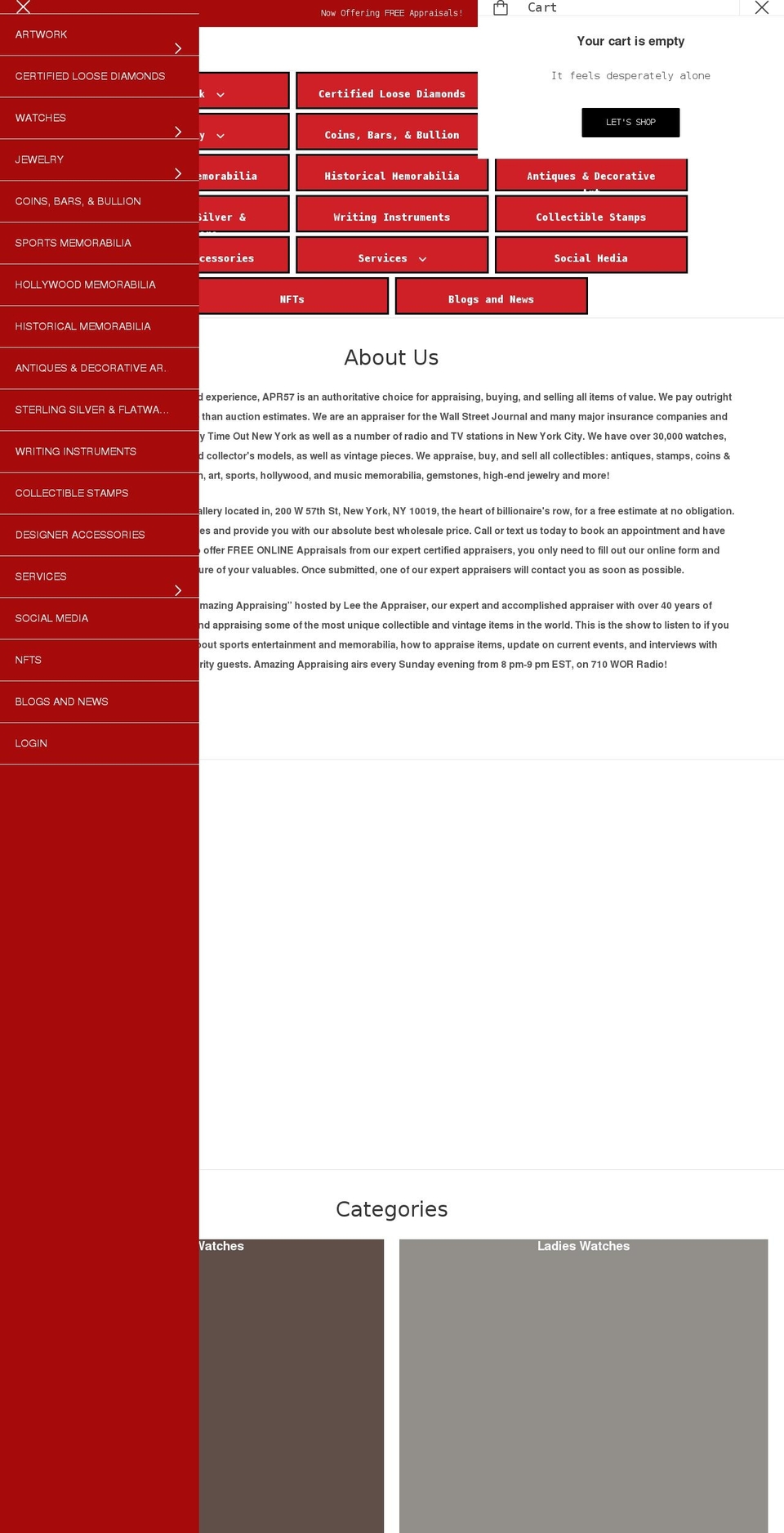 apr57.com shopify website screenshot