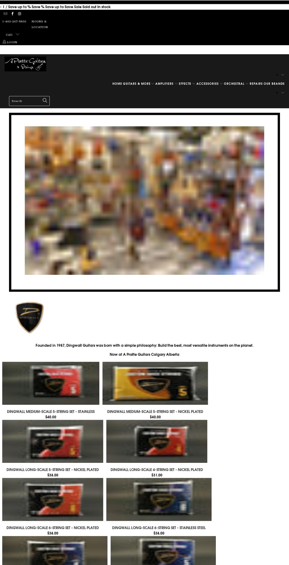 apratteguitars.com shopify website screenshot