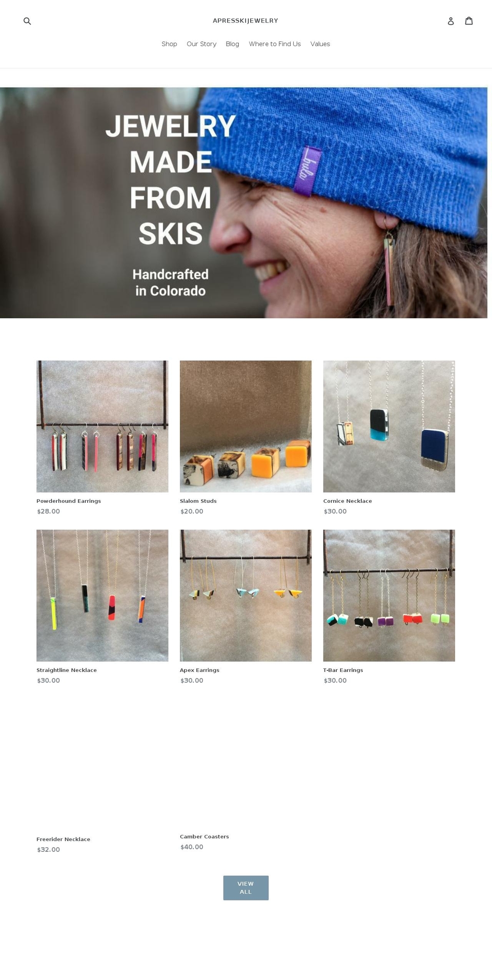 apresskijewelry.com shopify website screenshot