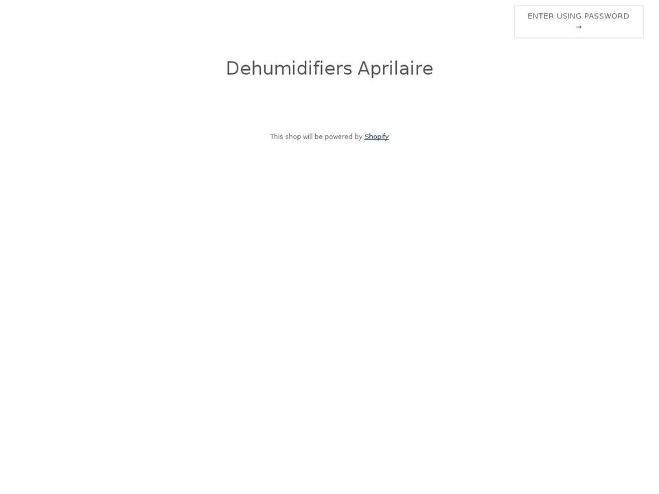 aprilairedehumidifierpro.com — Shopify storefront screenshot