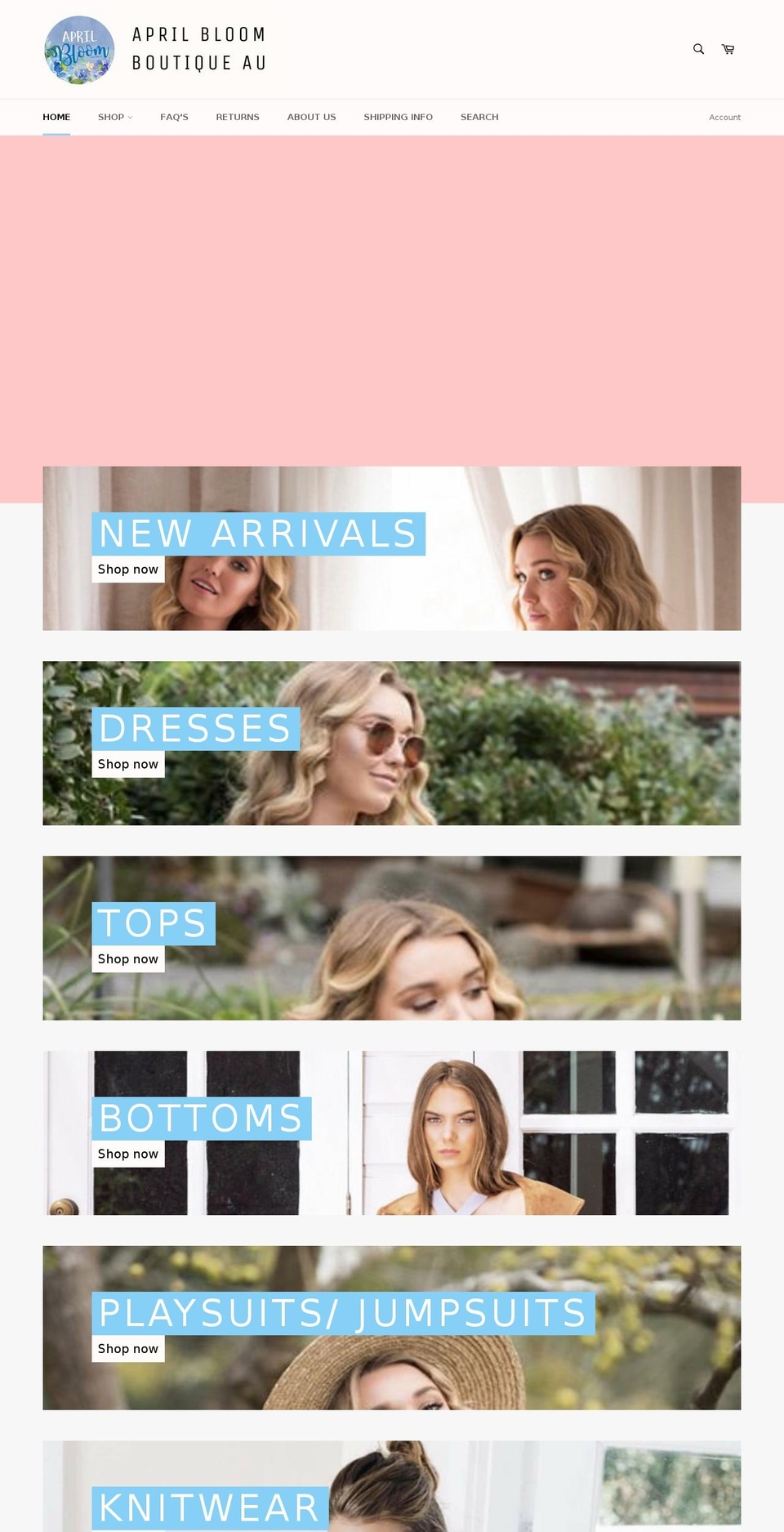 aprilbloomboutiqueau.com — Shopify storefront screenshot