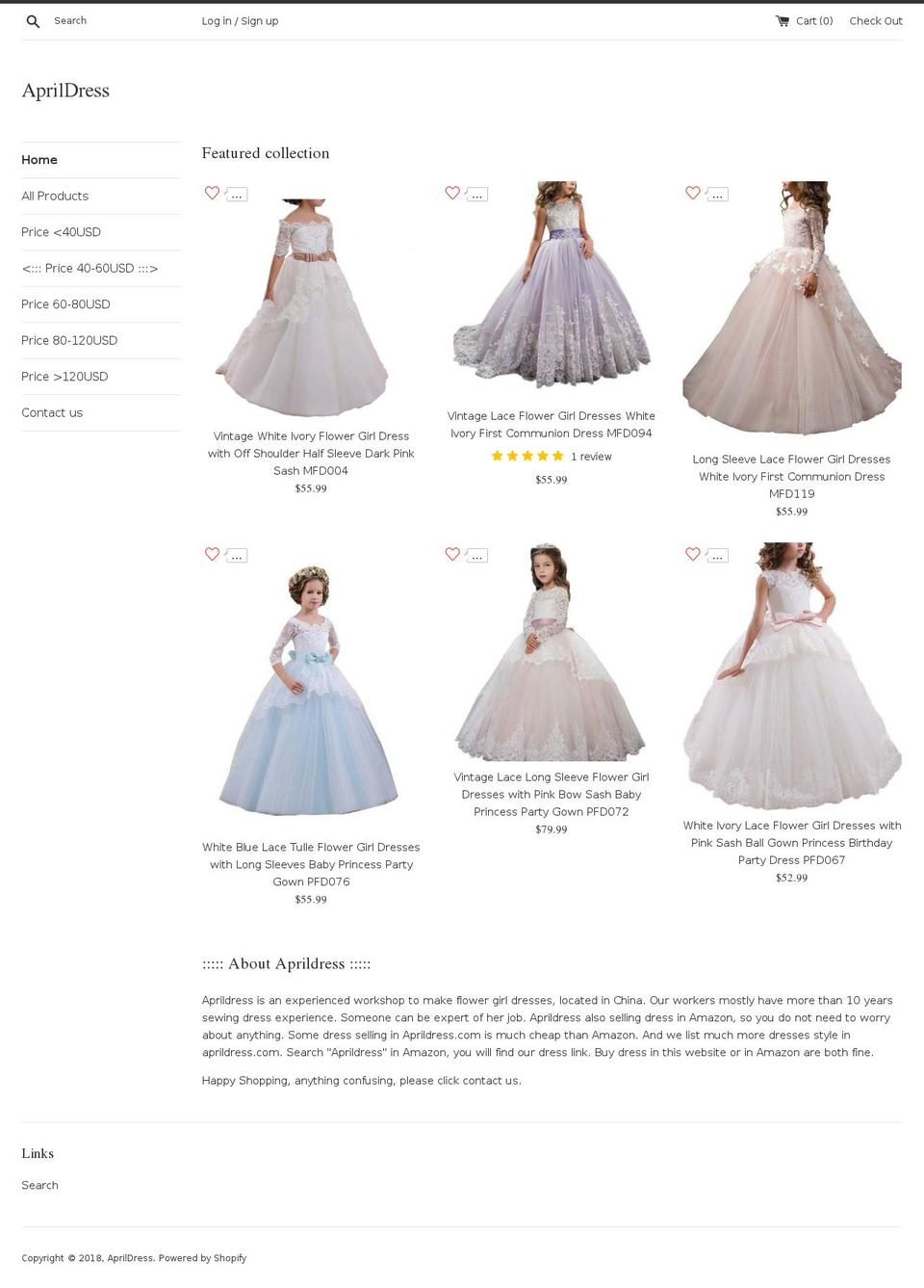 aprildress.com — Shopify storefront screenshot