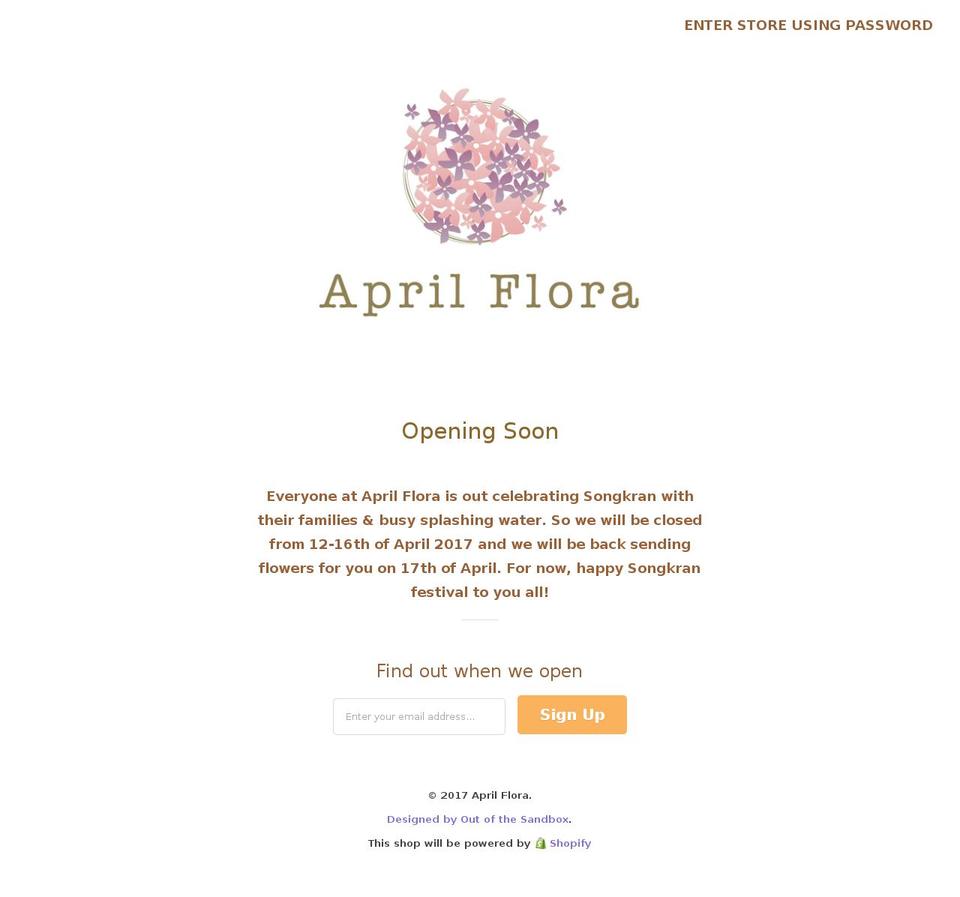 aprilflora.com shopify website screenshot