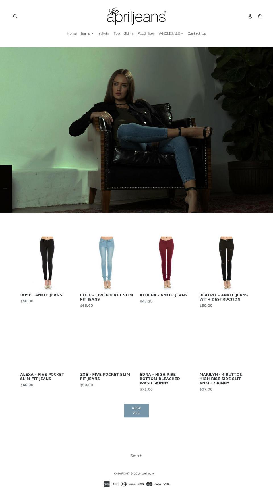 apriljeans.com — Shopify storefront screenshot