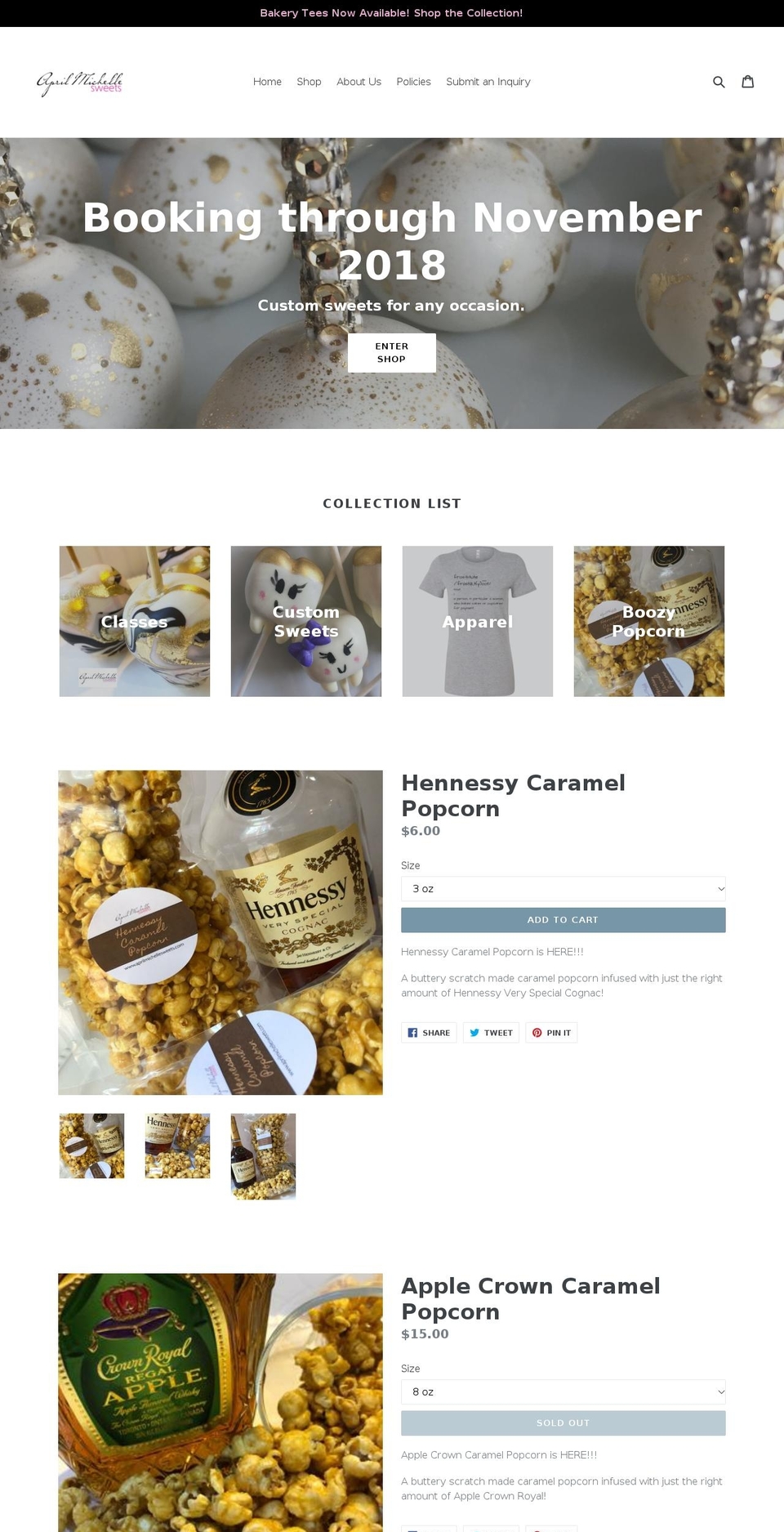 aprilmichellesweets.com — Shopify storefront screenshot