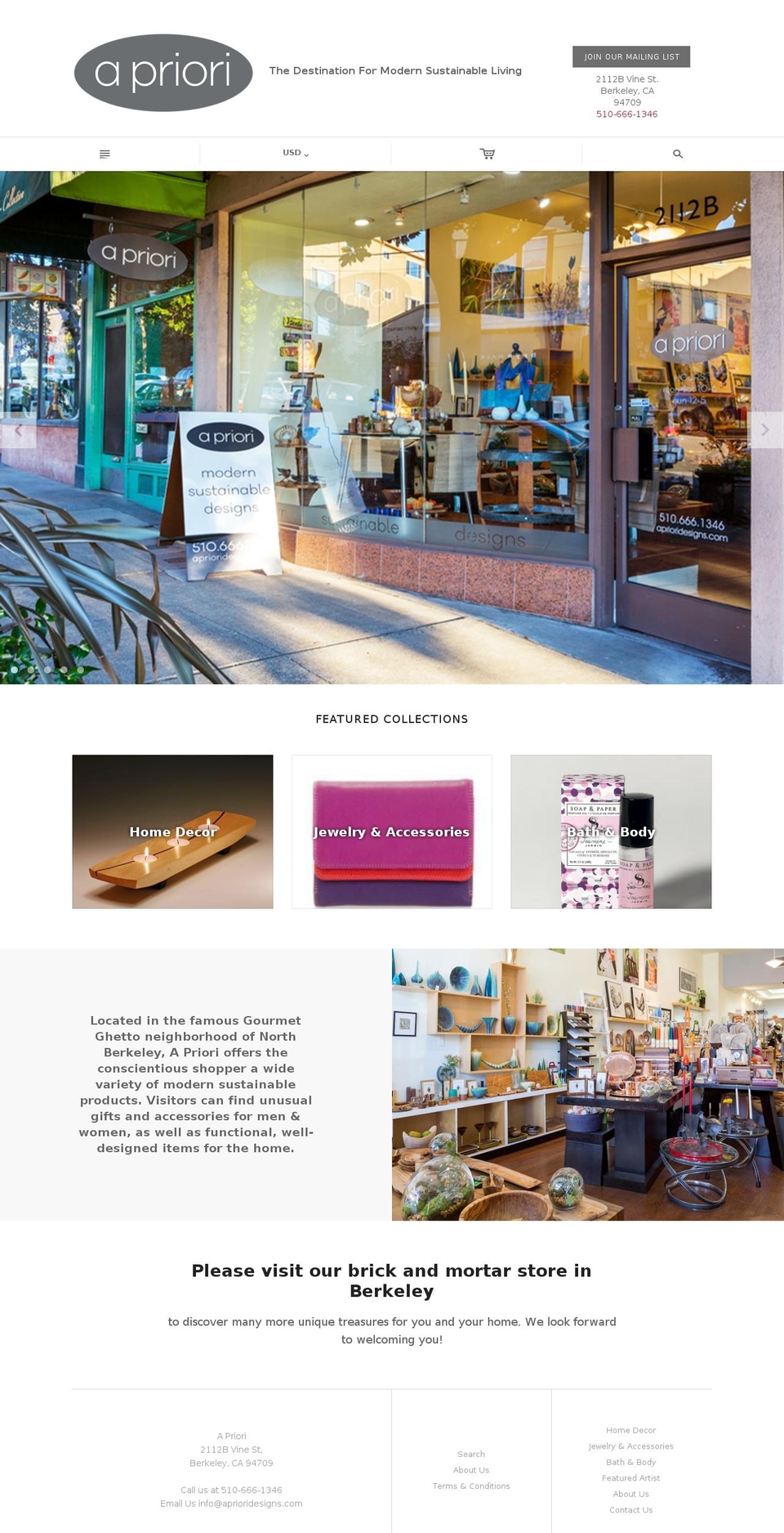 aprioridesigns.com shopify website screenshot