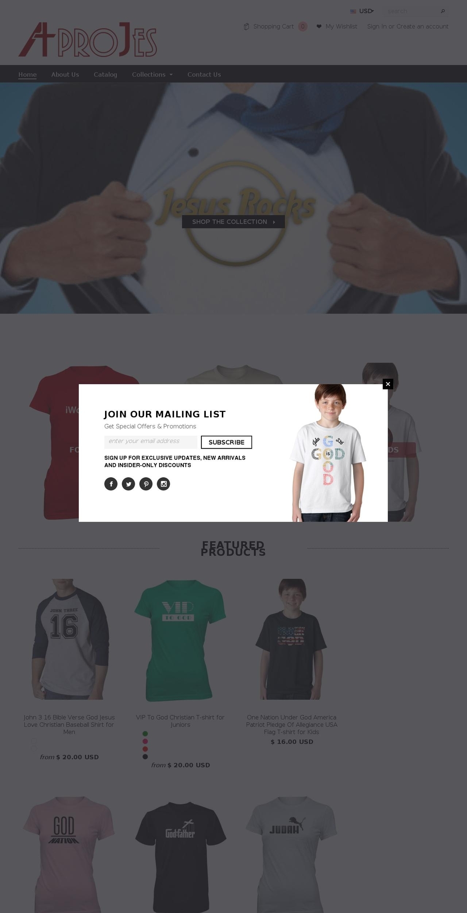 aprojes.com shopify website screenshot