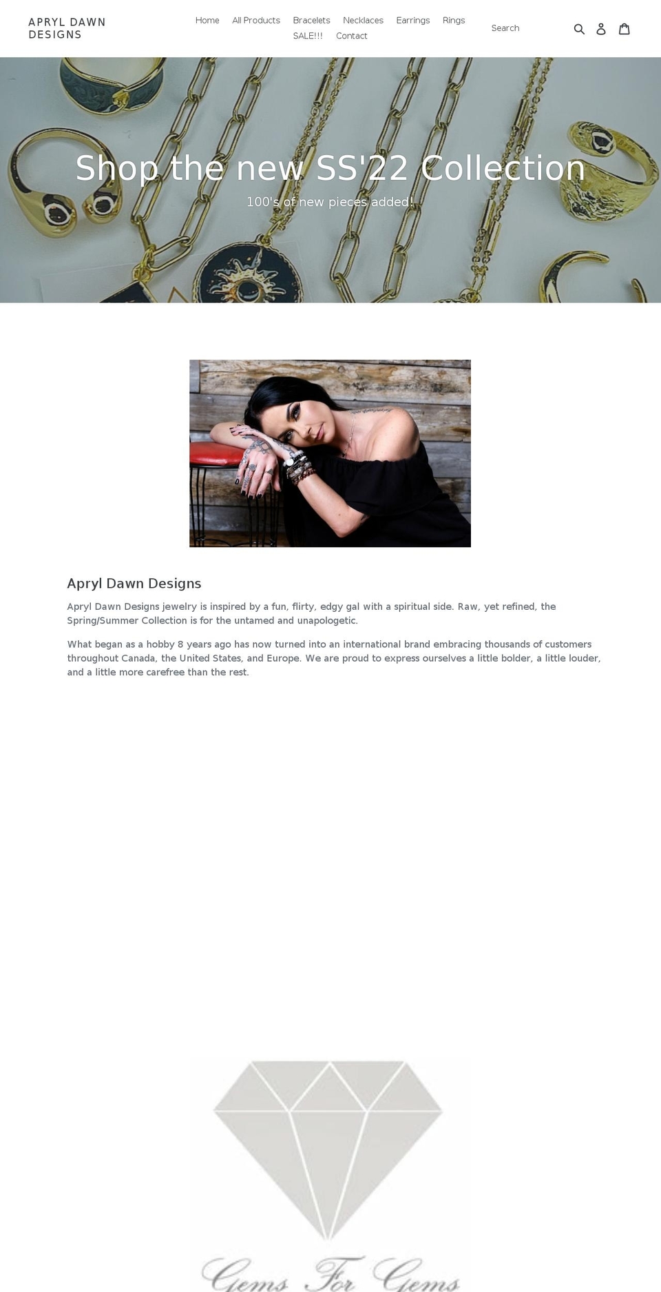 apryldawn.com shopify website screenshot