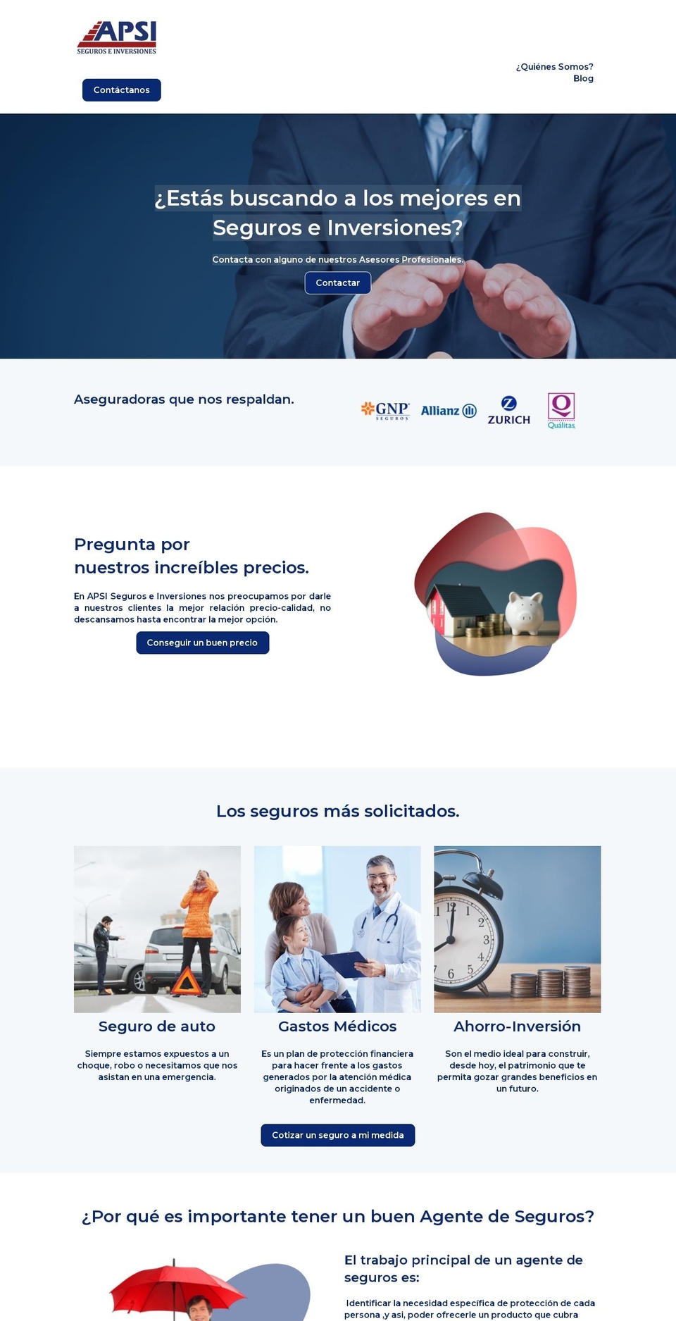 apsiseguros.com shopify website screenshot