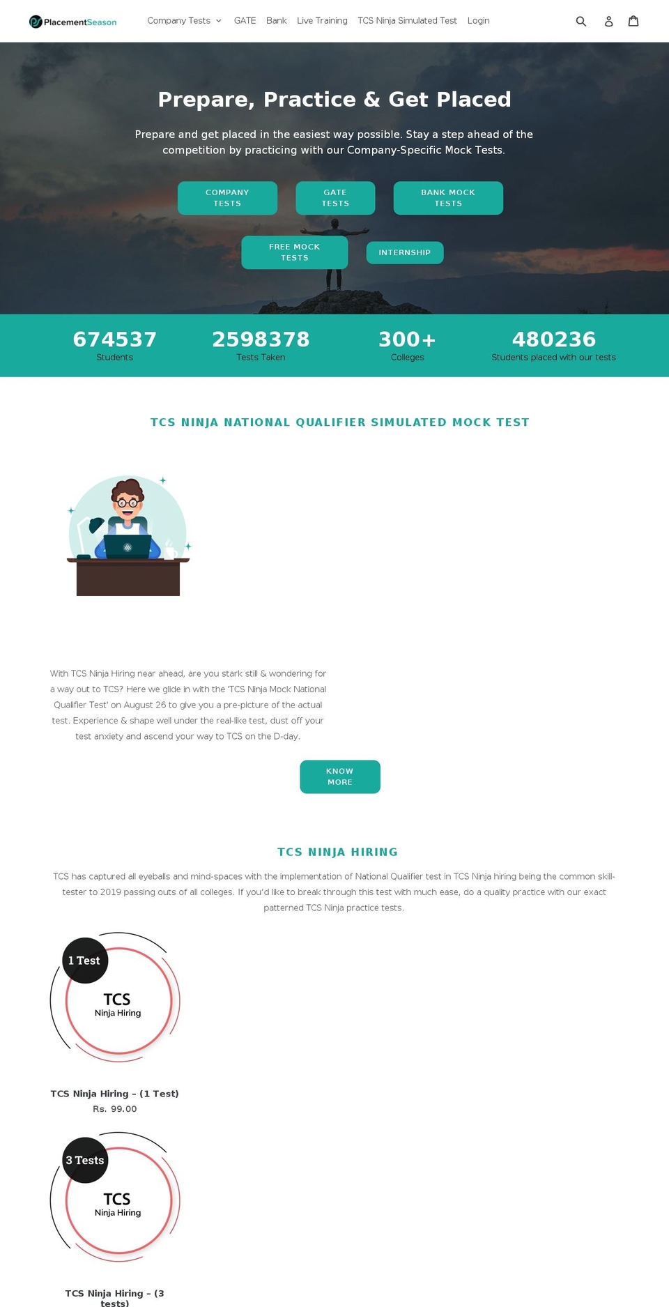 aptitudetrainer.com shopify website screenshot