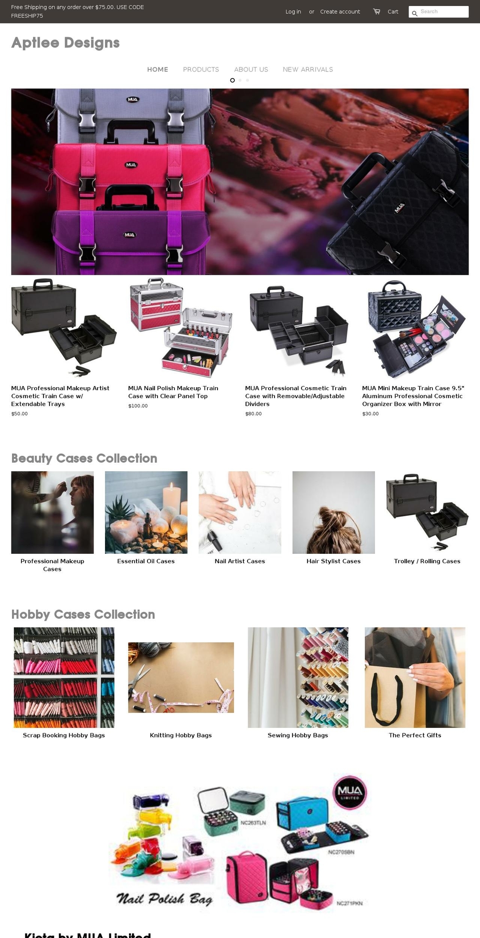 aptleedesigns.com — Shopify storefront screenshot