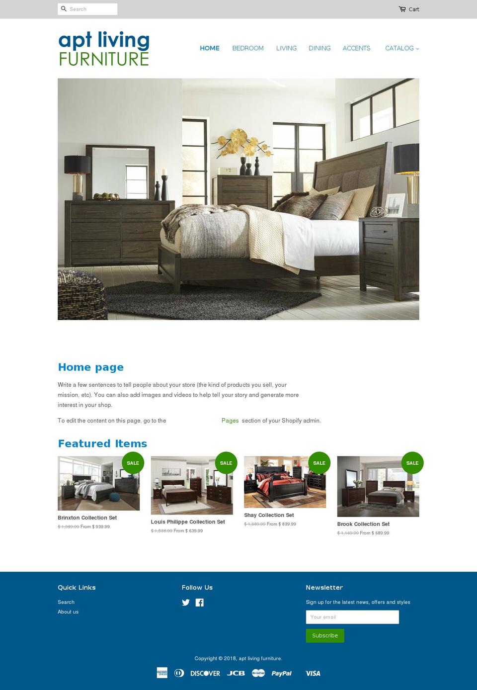 aptlivingfurniture.com — Shopify storefront screenshot