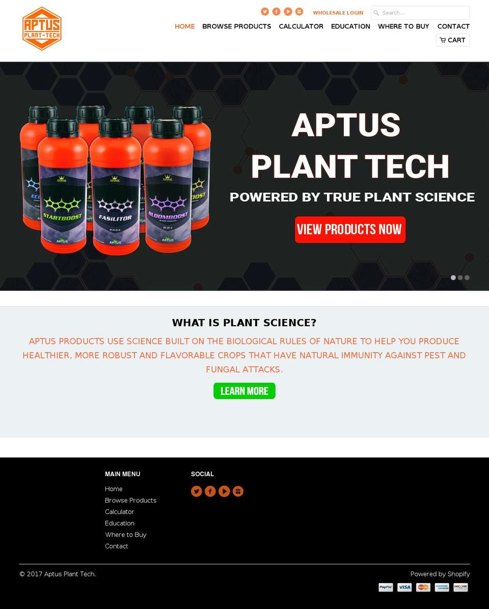 aptusnutrition.com shopify website screenshot